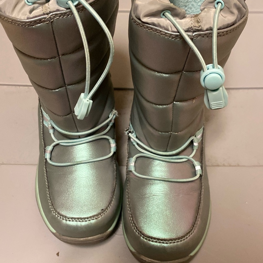 Kids Lands’ End Waterproof Ins. Puffer Snow Boots Velcro on each side. Size 13M​